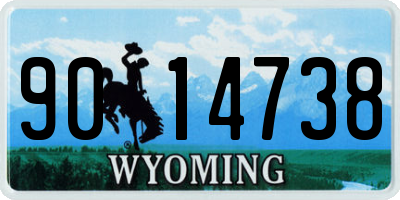 WY license plate 9014738