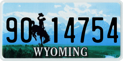WY license plate 9014754