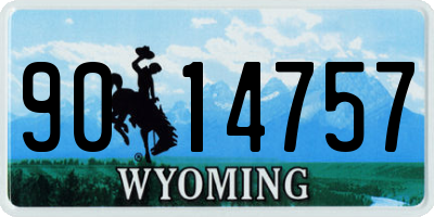WY license plate 9014757