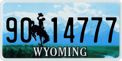 WY license plate 9014777