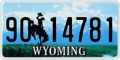 WY license plate 9014781