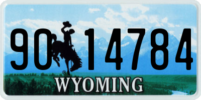 WY license plate 9014784