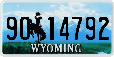 WY license plate 9014792