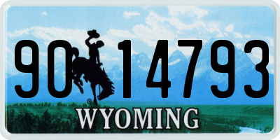 WY license plate 9014793