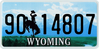 WY license plate 9014807