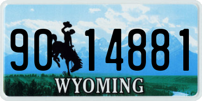 WY license plate 9014881