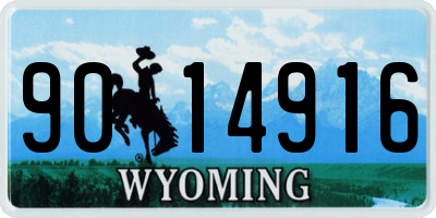 WY license plate 9014916