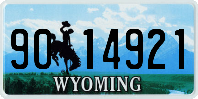 WY license plate 9014921