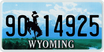 WY license plate 9014925