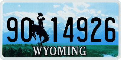WY license plate 9014926