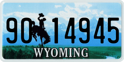 WY license plate 9014945