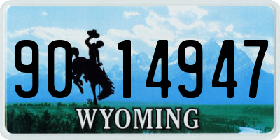 WY license plate 9014947
