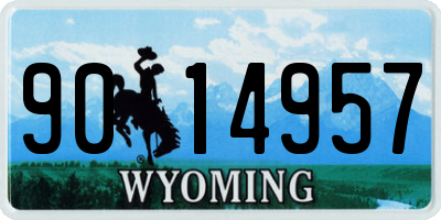 WY license plate 9014957