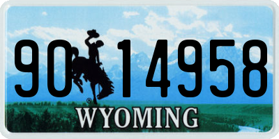 WY license plate 9014958