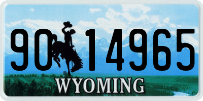 WY license plate 9014965