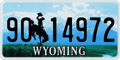 WY license plate 9014972