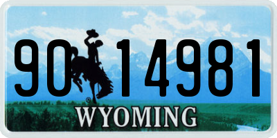 WY license plate 9014981