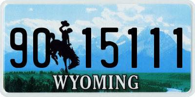 WY license plate 9015111