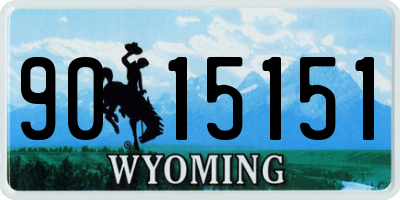 WY license plate 9015151
