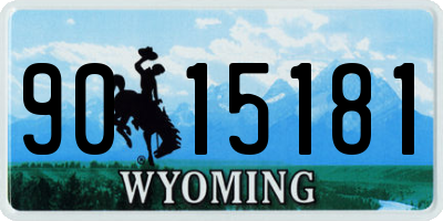 WY license plate 9015181