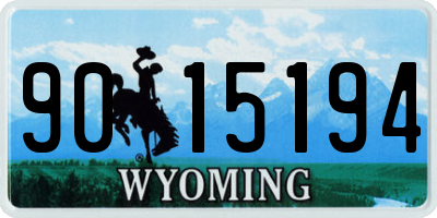 WY license plate 9015194
