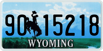 WY license plate 9015218