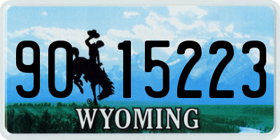 WY license plate 9015223