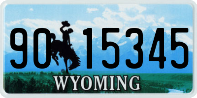 WY license plate 9015345