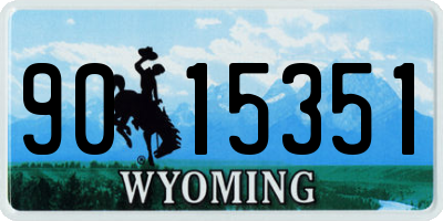 WY license plate 9015351