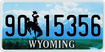 WY license plate 9015356