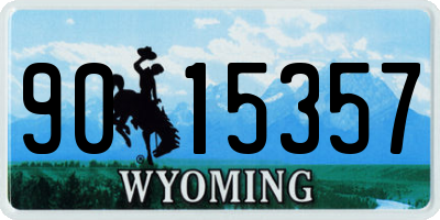 WY license plate 9015357