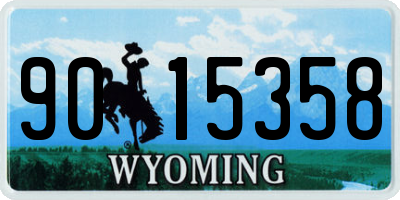 WY license plate 9015358