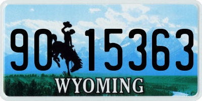 WY license plate 9015363