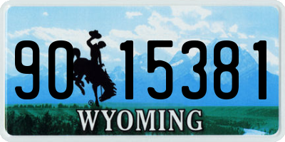 WY license plate 9015381