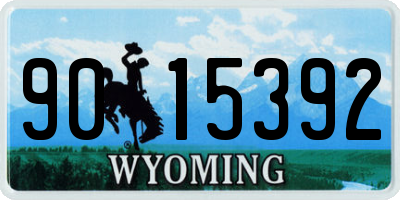 WY license plate 9015392