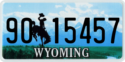 WY license plate 9015457
