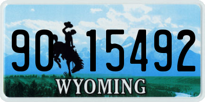 WY license plate 9015492