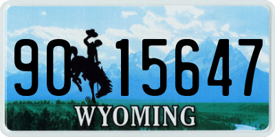 WY license plate 9015647