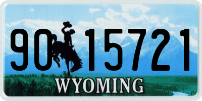 WY license plate 9015721