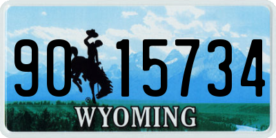 WY license plate 9015734