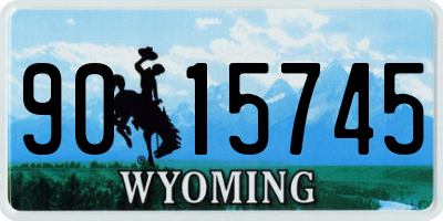 WY license plate 9015745