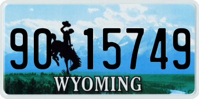 WY license plate 9015749