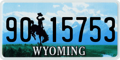 WY license plate 9015753