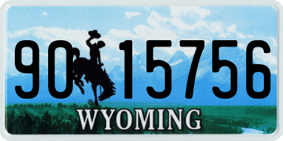 WY license plate 9015756