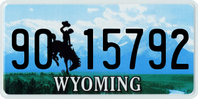 WY license plate 9015792