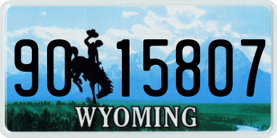 WY license plate 9015807