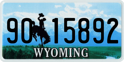 WY license plate 9015892