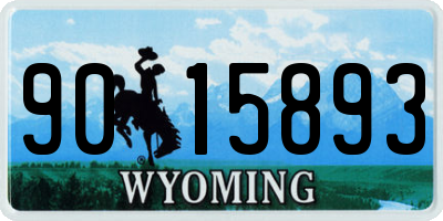 WY license plate 9015893