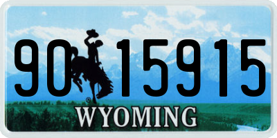 WY license plate 9015915