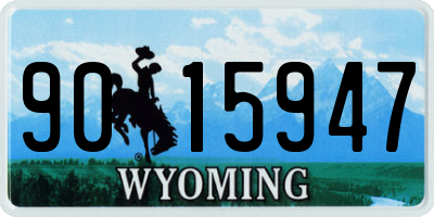WY license plate 9015947
